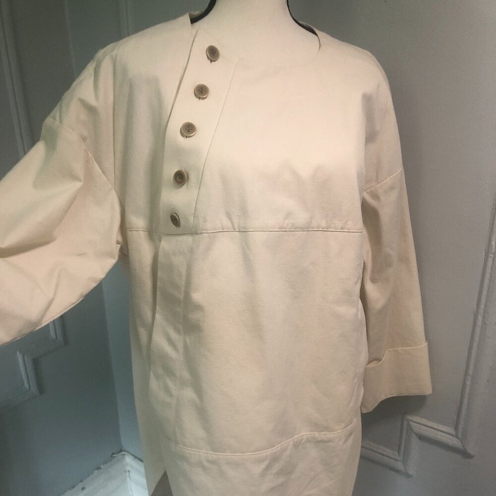 RACHEL COMEY slub cotton painters type smock/tunic, one size